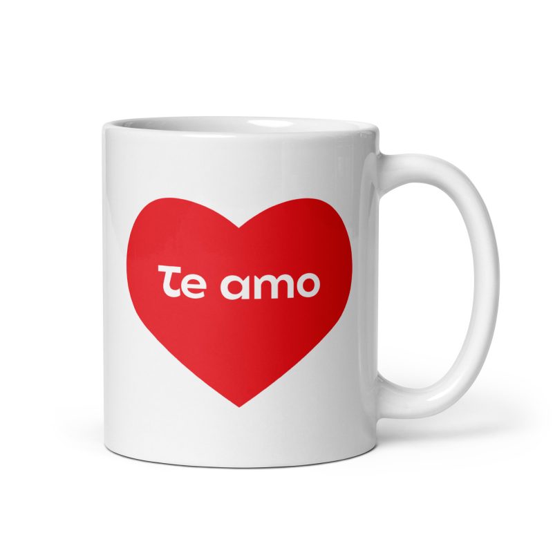 Taza para San Valentín con el mensaje Te amo
