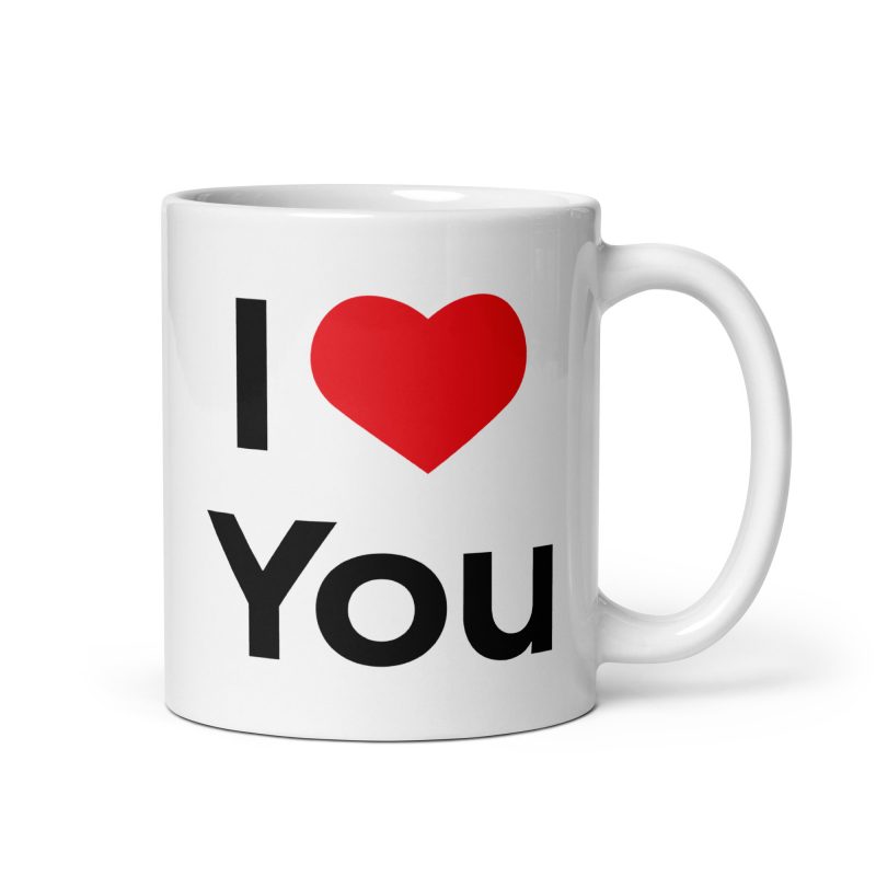 Taza regalo de San Valentín con el mensaje I love you