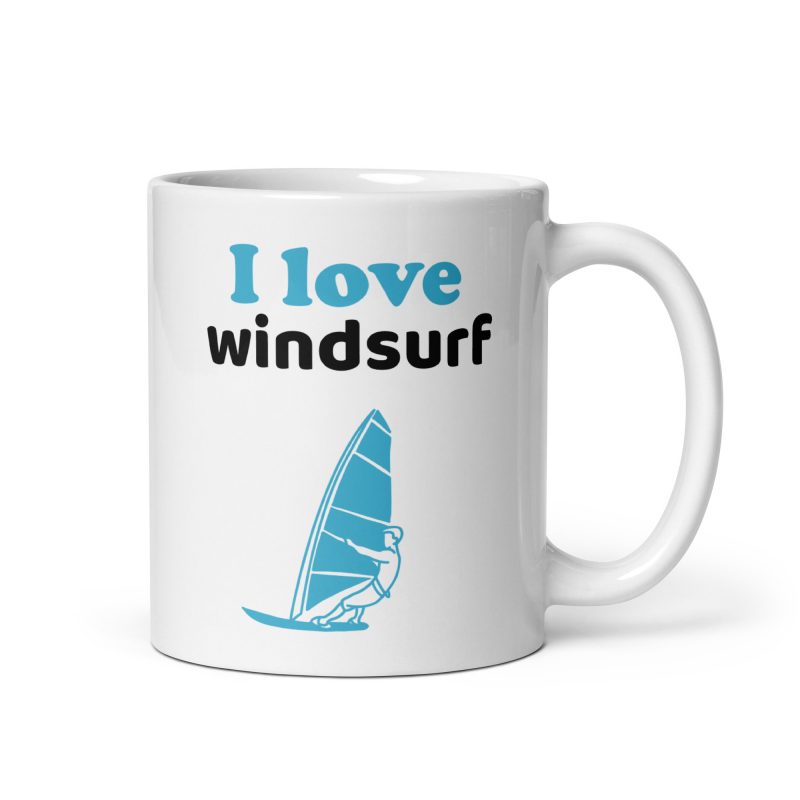 Taza de regalo I love windsurf, ideal para amantes del viento