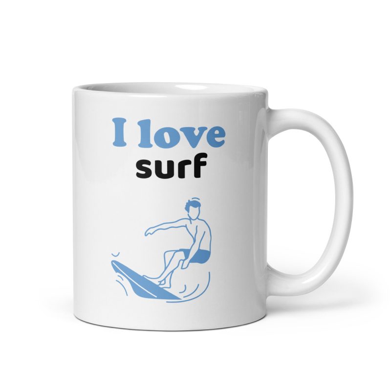 Taza I love surf, regalo especial para amantes de las olas