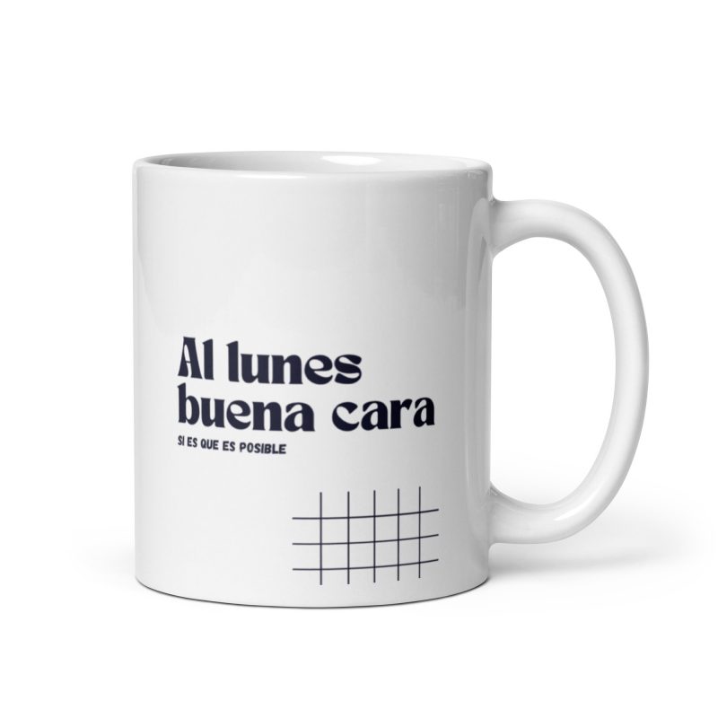 Taza divertida y motivadora al lunes buena cara, regalo motivador
