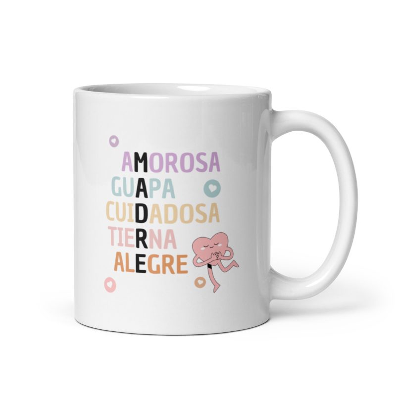 Taza para mamá con adjetivos bonitos, regalo día de la madre