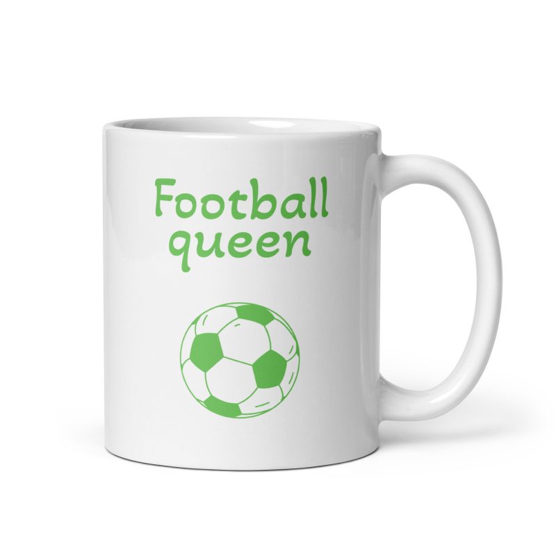 Taza regalo para amantes del fútbol con el mensaje football queen