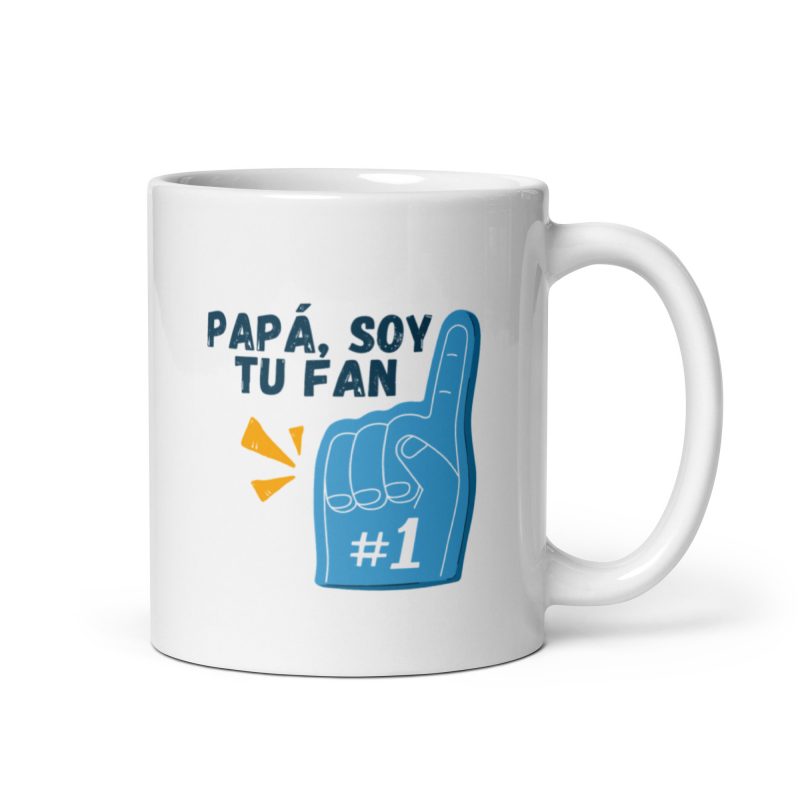 Taza con el mensaje papá soy tu fan número uno, regalo original para papá