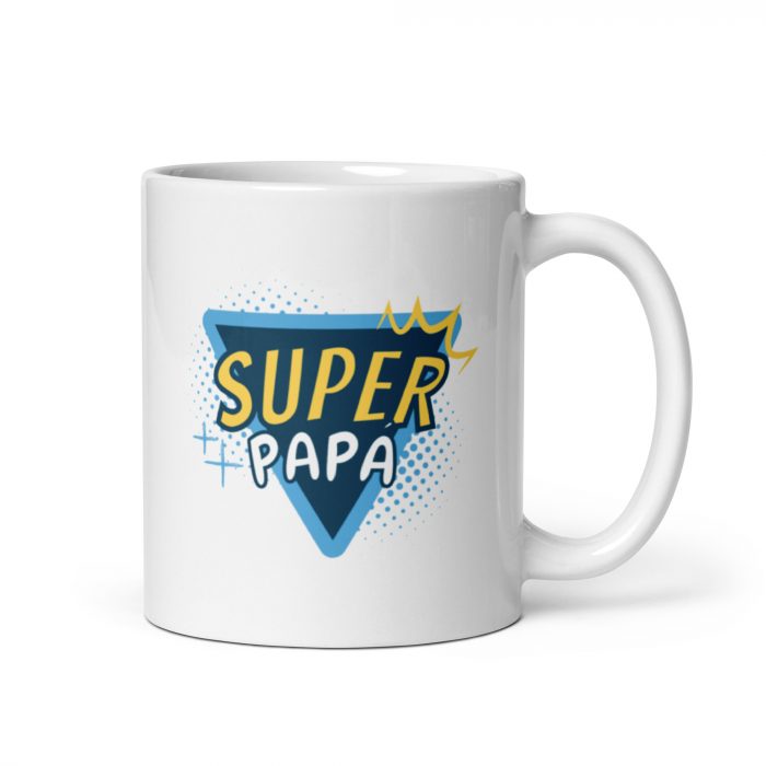 Taza con el mensaje super papá, regalo original para el día del padre