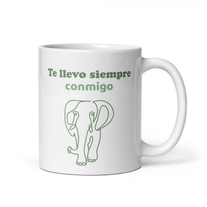 Taza de regalo bonita siempre te llevo conmigo con una elegante y bonita ilustración de un elefante