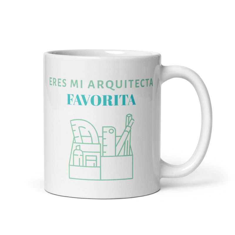 Taza de regalo para arquitectas con el mensaje eres mi arquitecta favorita