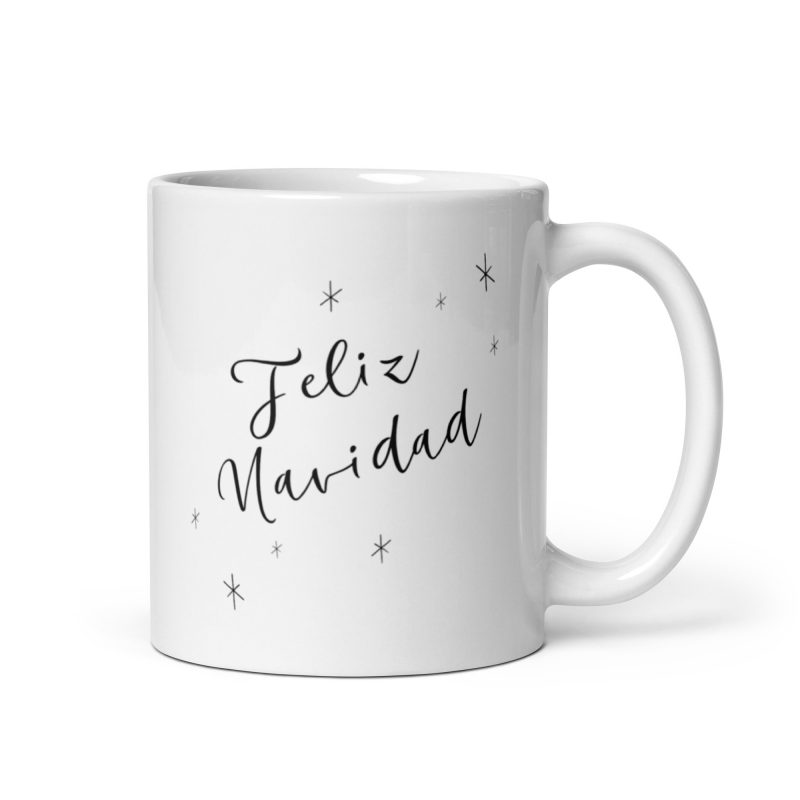 Taza feliz navidad con estrellitas
