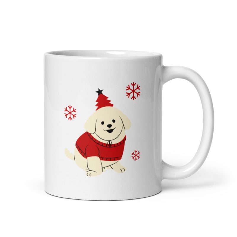 Taza de navidad con un diseño bonito de un perro navideño, regalo de navidad