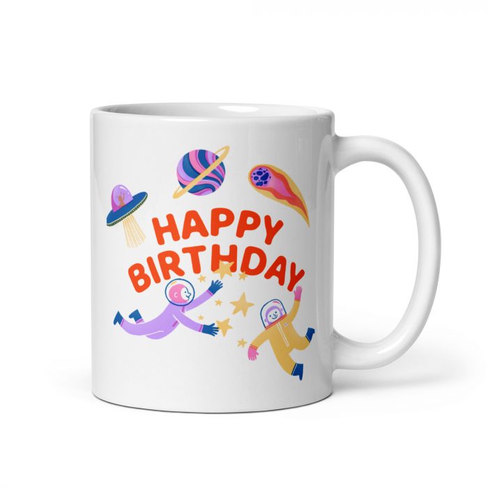 Taza con el mensaje happy birthday, un regalo especial