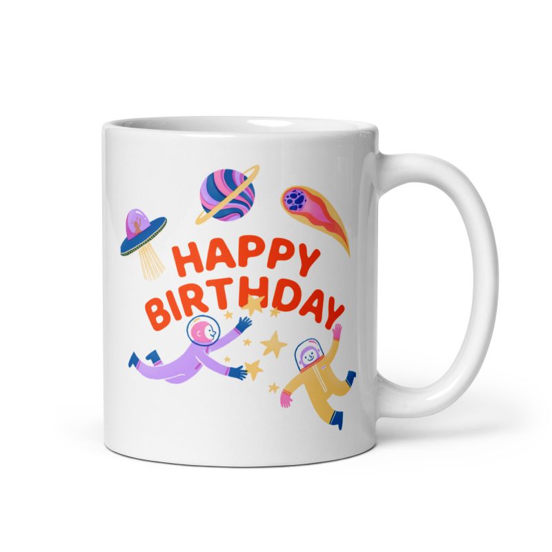 Taza con el mensaje happy birthday, un regalo especial