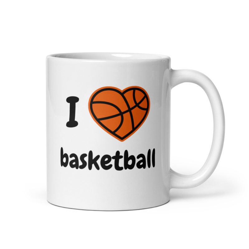 Taza de regalo I love basketball, ideal para amantes del baloncesto