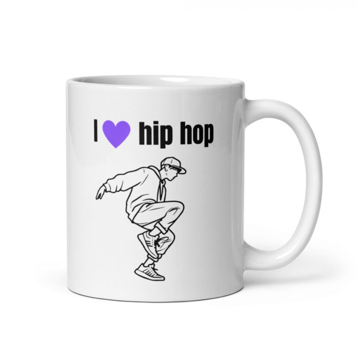 Taza I love hip hop con el dibujo de un chico bailando, regalo ideal para bailarines