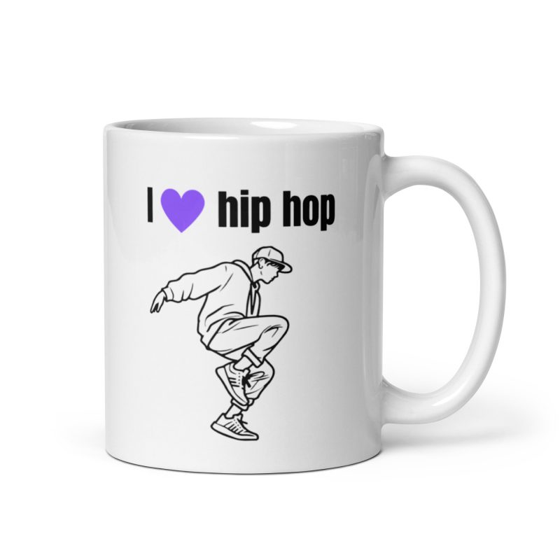 Taza I love hip hop con el dibujo de un chico bailando, regalo ideal para bailarines