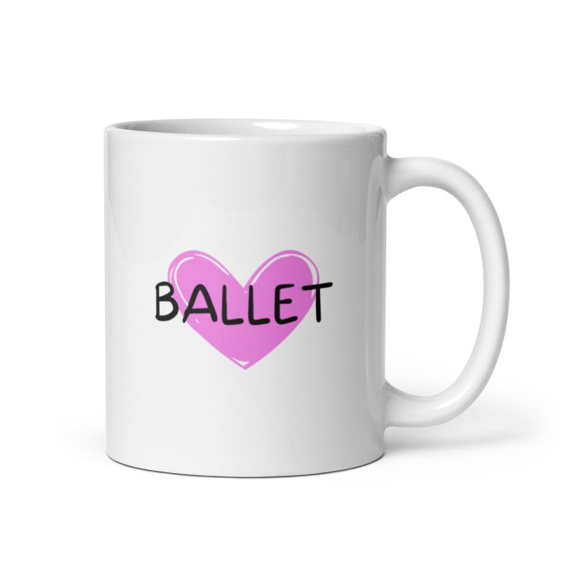 Taza regalo corazón ballet, ideal para amantes de este baile