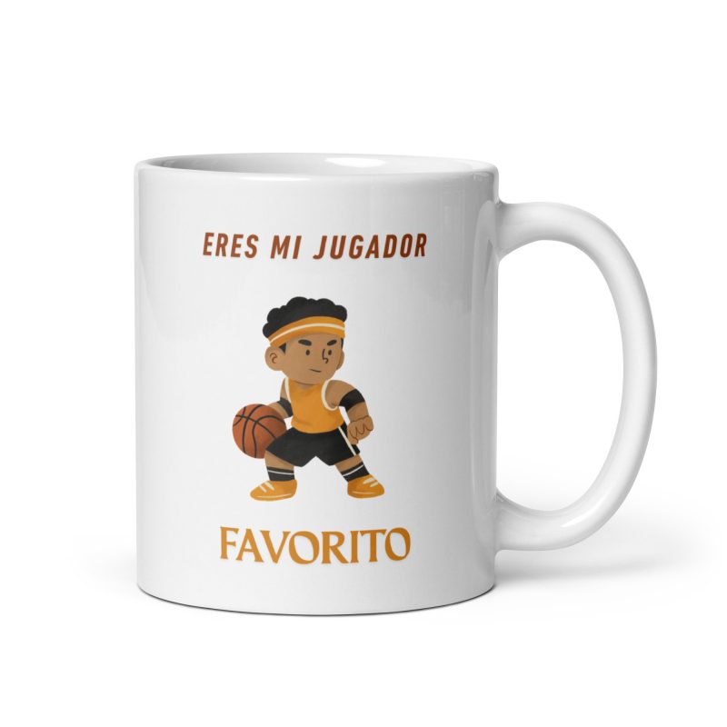 Taza de regalo para jugadores de básquet con el mensaje eres mi jugador de baloncesto favorito
