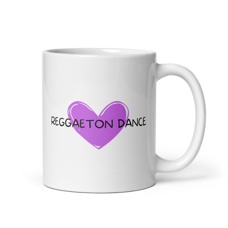 Taza para regalar a bailarines con un corazón y Reggaetón dance