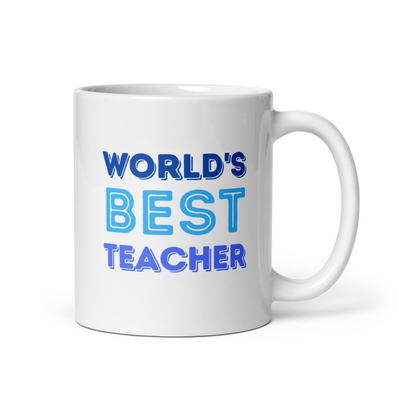 Taza regalo para profesor con mensaje "world's best teacher"