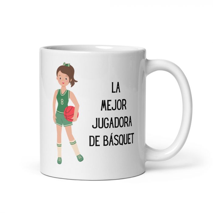 Taza de regalo para amantes del baloncesto con el mensaje la mejor jugadora de básquet