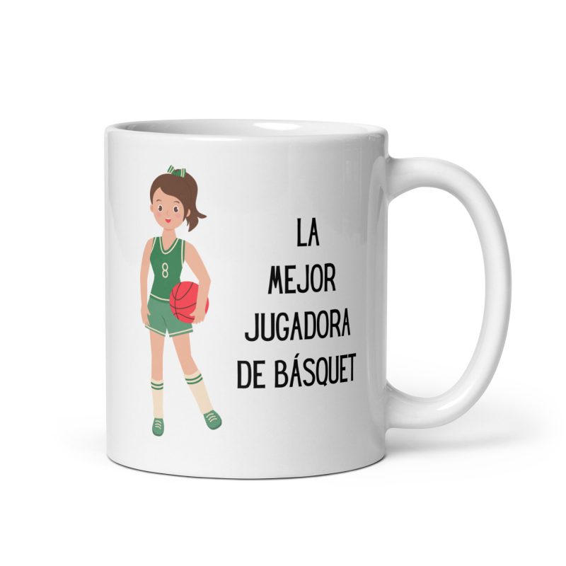 Taza de regalo para amantes del baloncesto con el mensaje la mejor jugadora de básquet