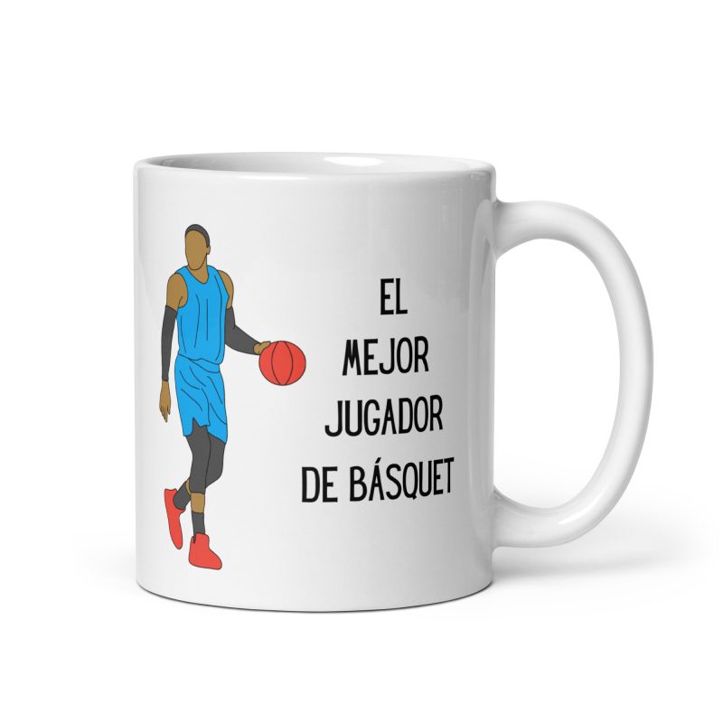 Taza regalo de baloncesto con el mensaje: el mejor jugador de básquet