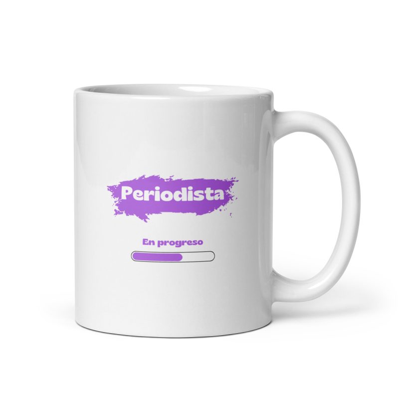 taza de regalo con el mensaje periodista en progreso