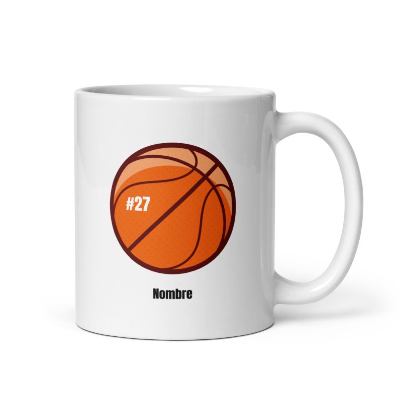 Taza de baloncesto personalizada con nombre y número