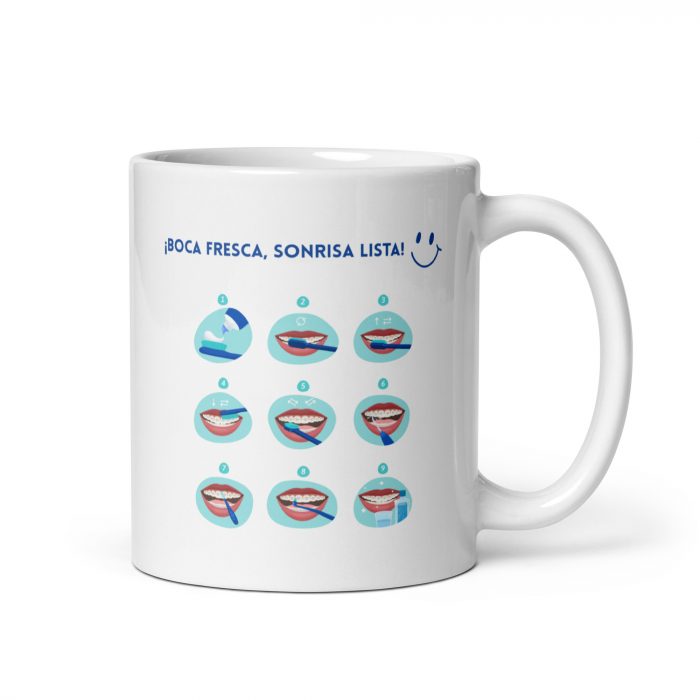 Taza paso a paso sobre como lavarse los dientes