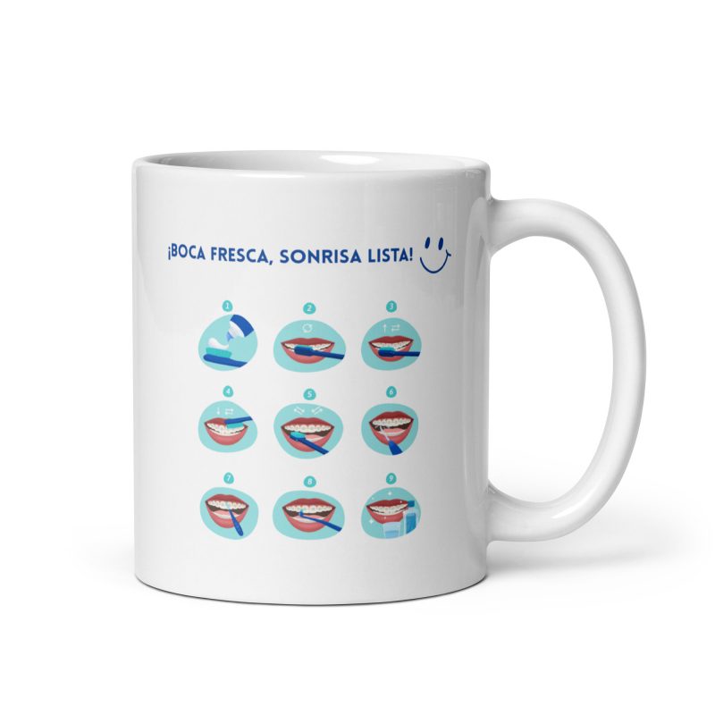 Taza paso a paso sobre como lavarse los dientes