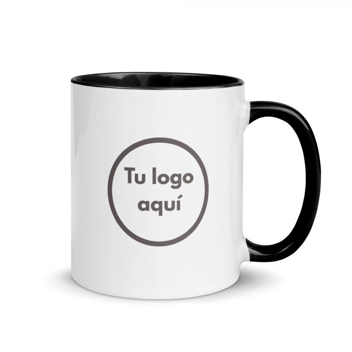 Taza para empresas con interior y asa de color negro