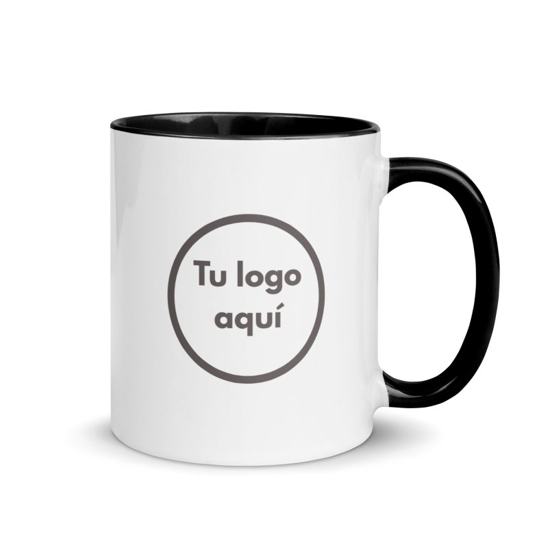 Taza para empresas con interior y asa de color negro