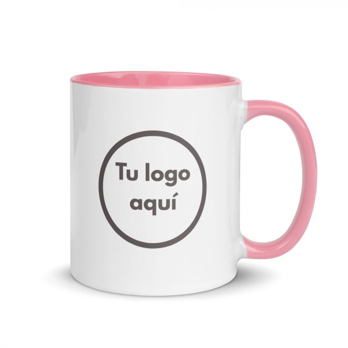Tazas para empresas de color rosa y blanco