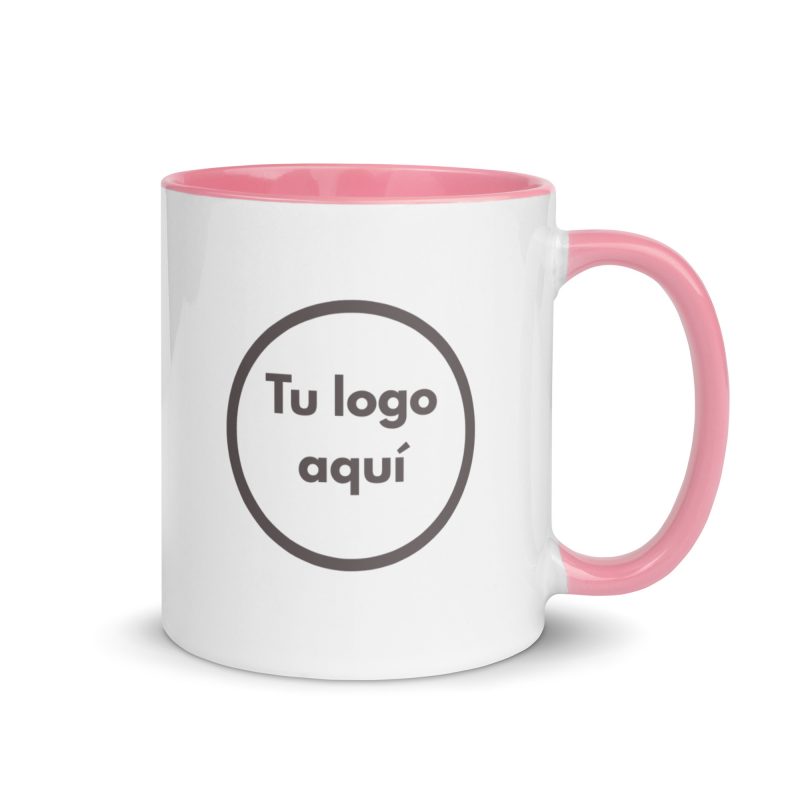 Tazas para empresas de color rosa y blanco
