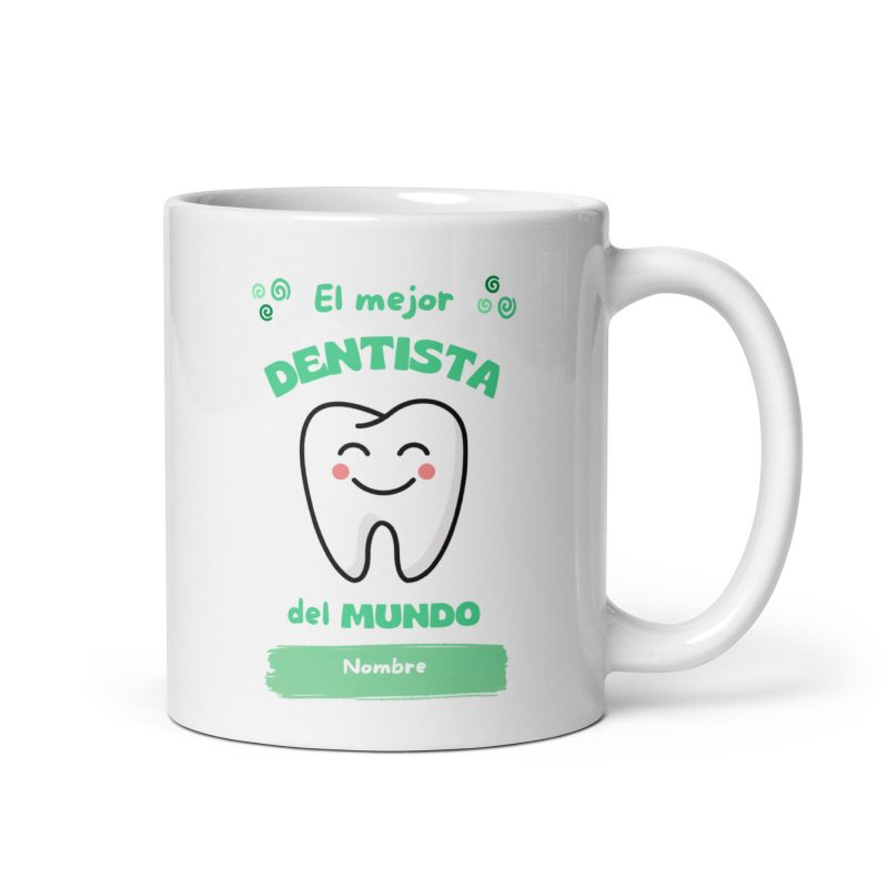 Taza "El Mejor Dentista del Mundo" | Regalo Personalizable Odontólogo | Diente Sonriente